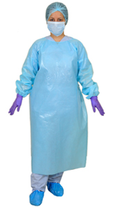 Surgical gowns: 45 to 90 GSM Laminated PP Non Woven Fabric with PE Coating